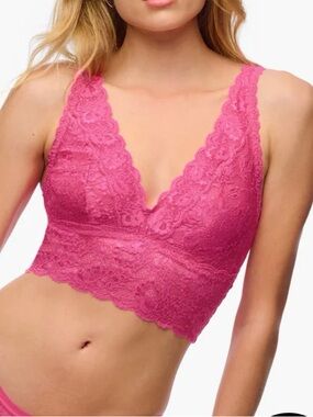 Cosabella Never Say Never Hot Pink Lace Plungie Bralette